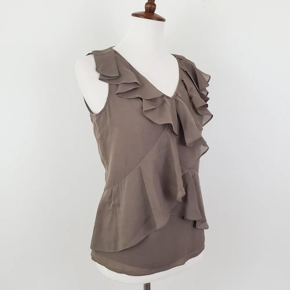 J. Crew Coralie Silk Blend Ruffle Tank